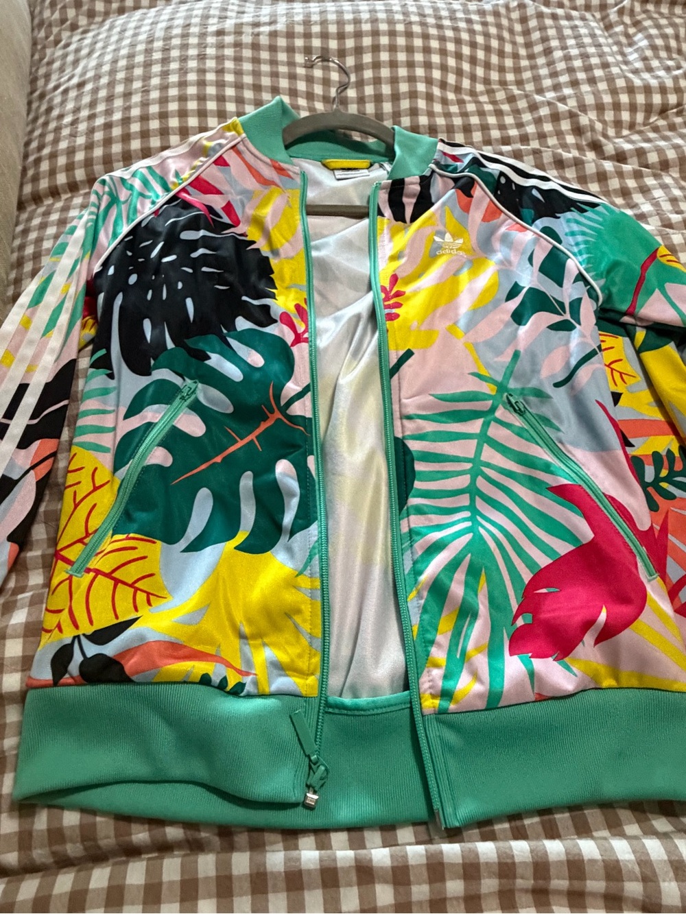adidas Tropical Leaf Bomber Jacket - Green Multicolor